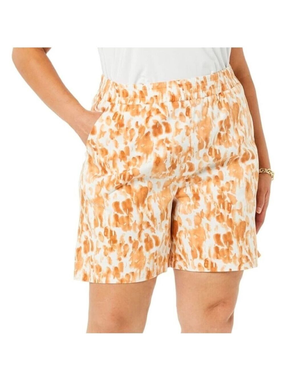 Daily Ritual Terracotta White Brushstroke Soft Dressing Shorts Size Medium